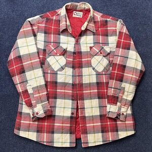 Vintage Sports Afield Jacket Mens XL Red Plaid Quilted Flannel Lined Workwear